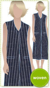 Vivienne Designer Frock Sewing Pattern By Style Arc - Sophisticated styling with a great neckline and welted pockets. Suitable for all seasons.