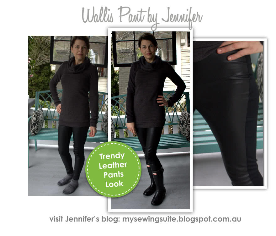 Wallis Pant Sewing Pattern By Jennifer And Style Arc - Pull-on Ponte pant with front design line