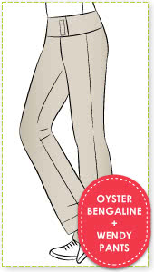 Wendy Pant + Oyster Bengaline Sewing Pattern Fabric Bundle By Style Arc - Wendy Pant pattern + Oyster bengaline fabric bundle