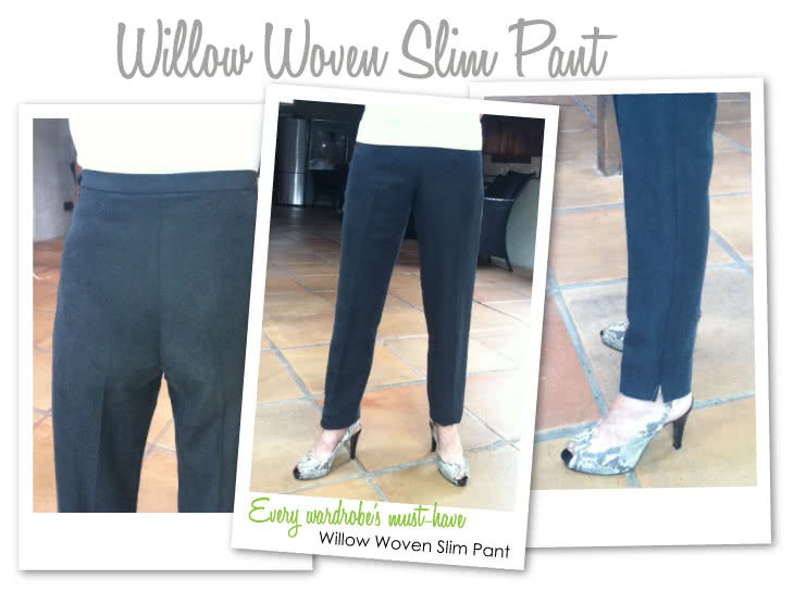 Willow Pant Sewing Pattern By Style Arc - Woven cigarette style pant with side zip