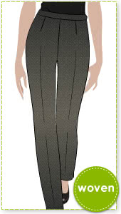 Willow Pant Sewing Pattern By Style Arc - Woven cigarette style pant with side zip