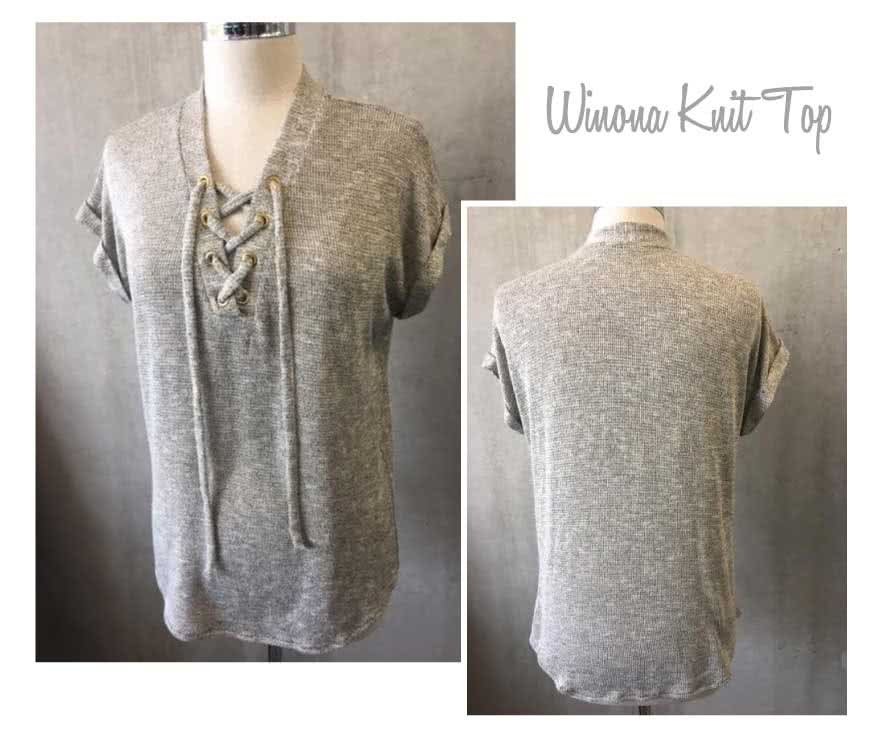 Winona Knit Top Sewing Pattern By Style Arc - Great knit top with lace-up feature