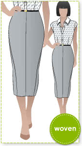 Zoe Pencil Skirt Sewing Pattern By Style Arc - Pencil skirt with a difference