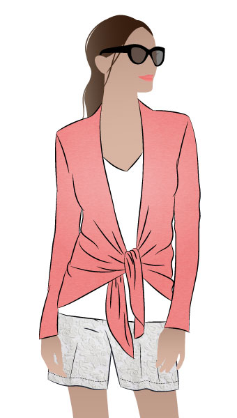 Abby Cardi By Style Arc - Knit tie front versatile cardi with optional sleeve lengths