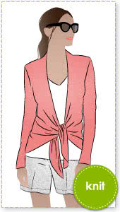 Abby Cardi Sewing Pattern By Style Arc - Knit tie front versatile cardi with optional sleeve lengths