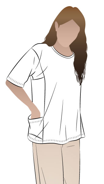 Ada Knit Top By Style Arc - Interesting box shaped top with short sleeves and pockets.