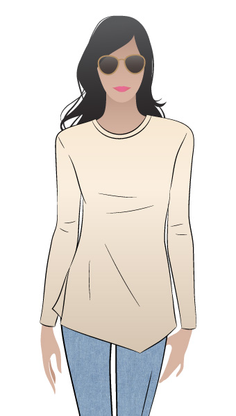 Adele Top By Style Arc - Stylish knit asymmetrical Tunic Top