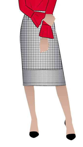 Agatha Woven Skirt By Style Arc - Classic pencil skirt featuring a wide hem panel and back split opening.