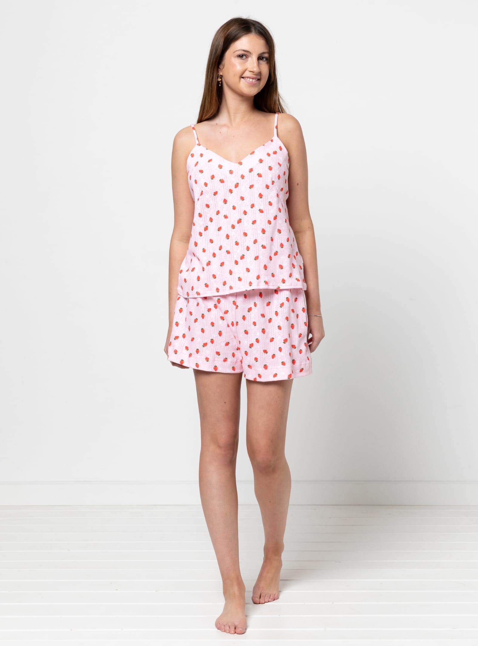 Albie Woven Pant And Short By Style Arc - Pant - Straight leg elastic waisted pant with inseam and back patch pockets and hem bands. Short - Elastic waist short with inseam pockets and back patch pockets.