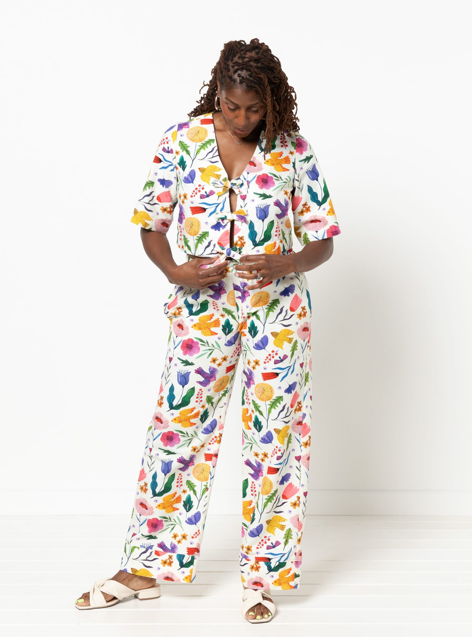 Albie Woven Pant And Short By Style Arc - Pant - Straight leg elastic waisted pant with inseam and back patch pockets and hem bands. Short - Elastic waist short with inseam pockets and back patch pockets.