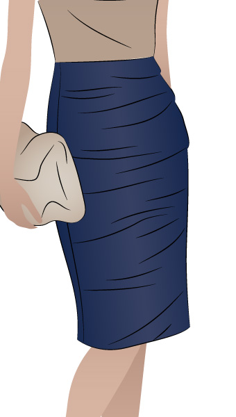 Ali Knit Skirt By Style Arc - Jersey pencil skirt with front drape