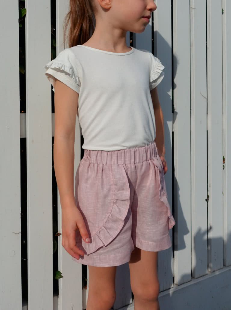Alice Kids Short By Style Arc - Elastic waist short with optional front over lay and frill for kids 2-8