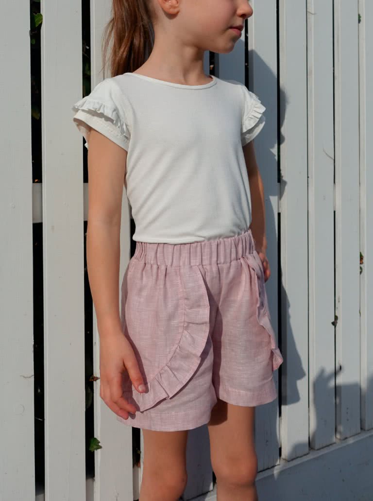 Alice Kids Short By Style Arc - Elastic waist short with optional front over lay and frill for kids 2-8