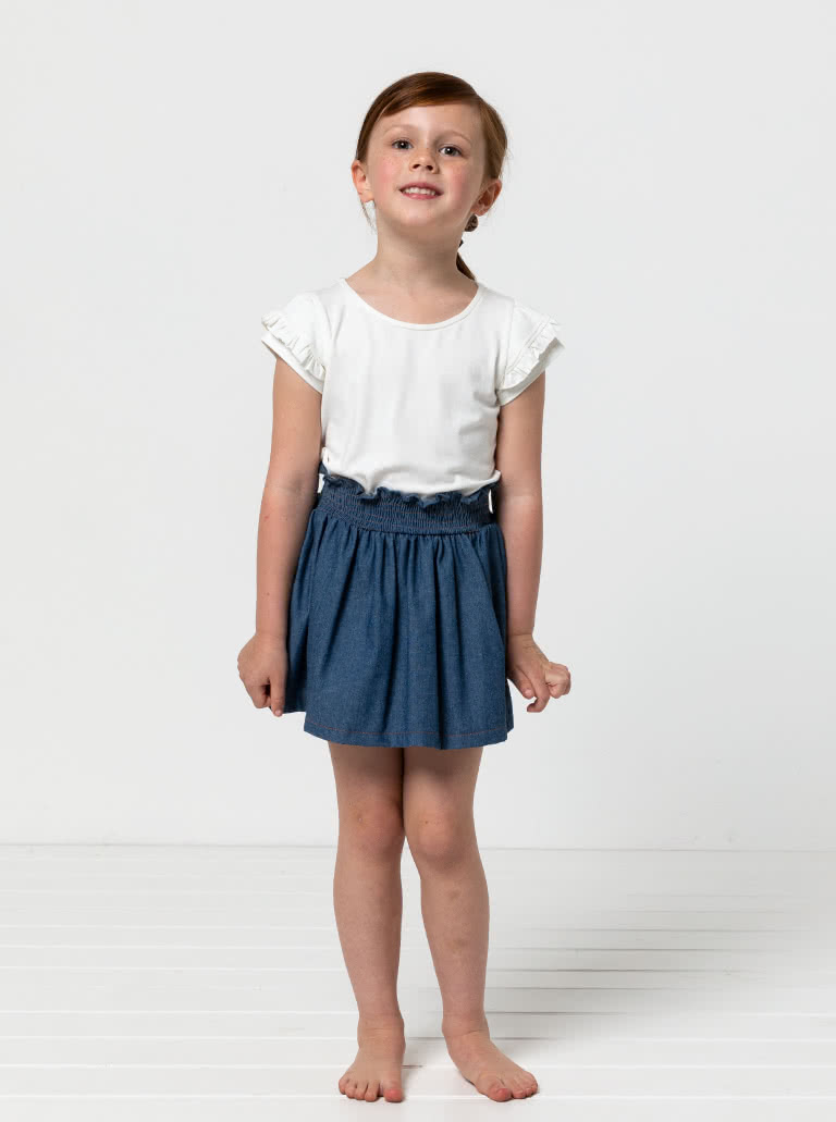 Amalia Kids Knit T By Style Arc - Sweet girls T with long and short sleeve options with ruffles