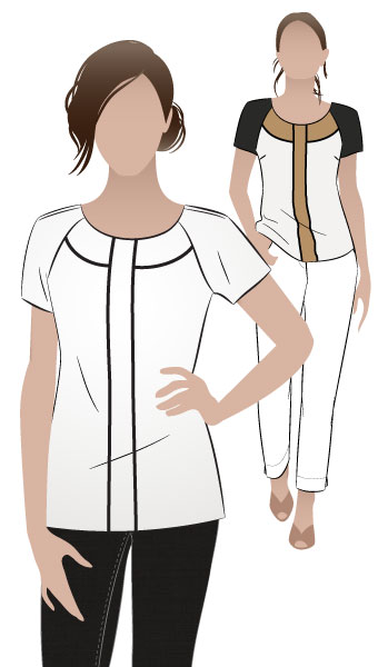 Amber Woven Blouse By Style Arc - Fashionable slip on top featuring interesting details