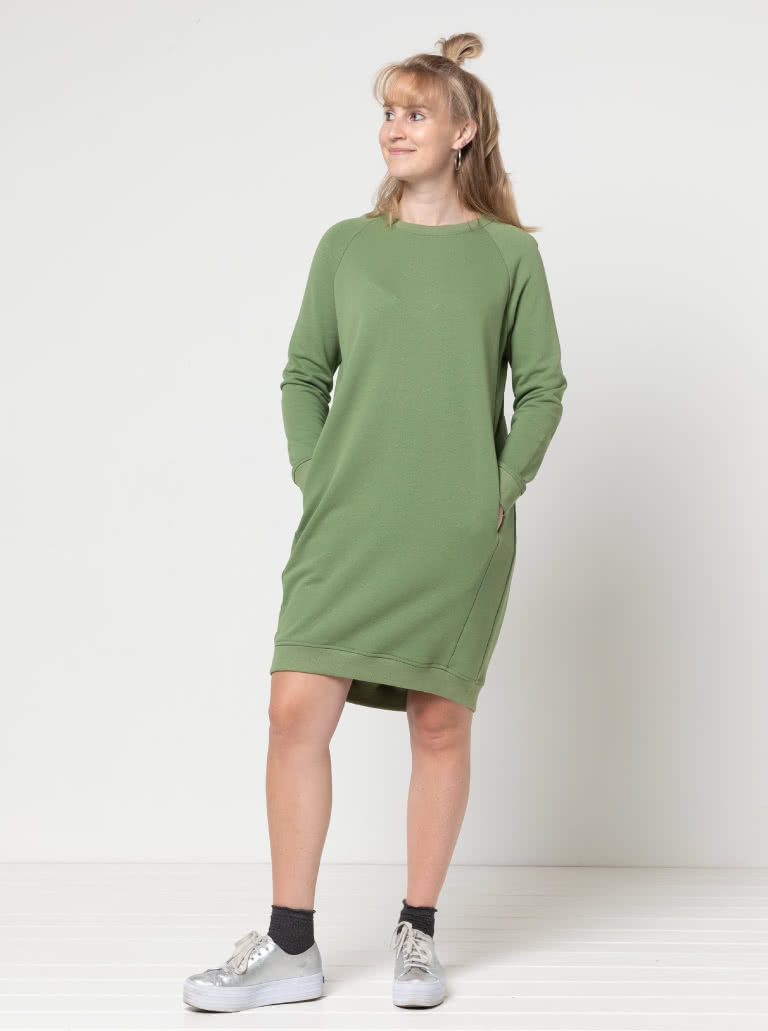 Anderson Knit Dress By Style Arc - Sports luxe Raglan sleeve windcheater style dress with rib trim.