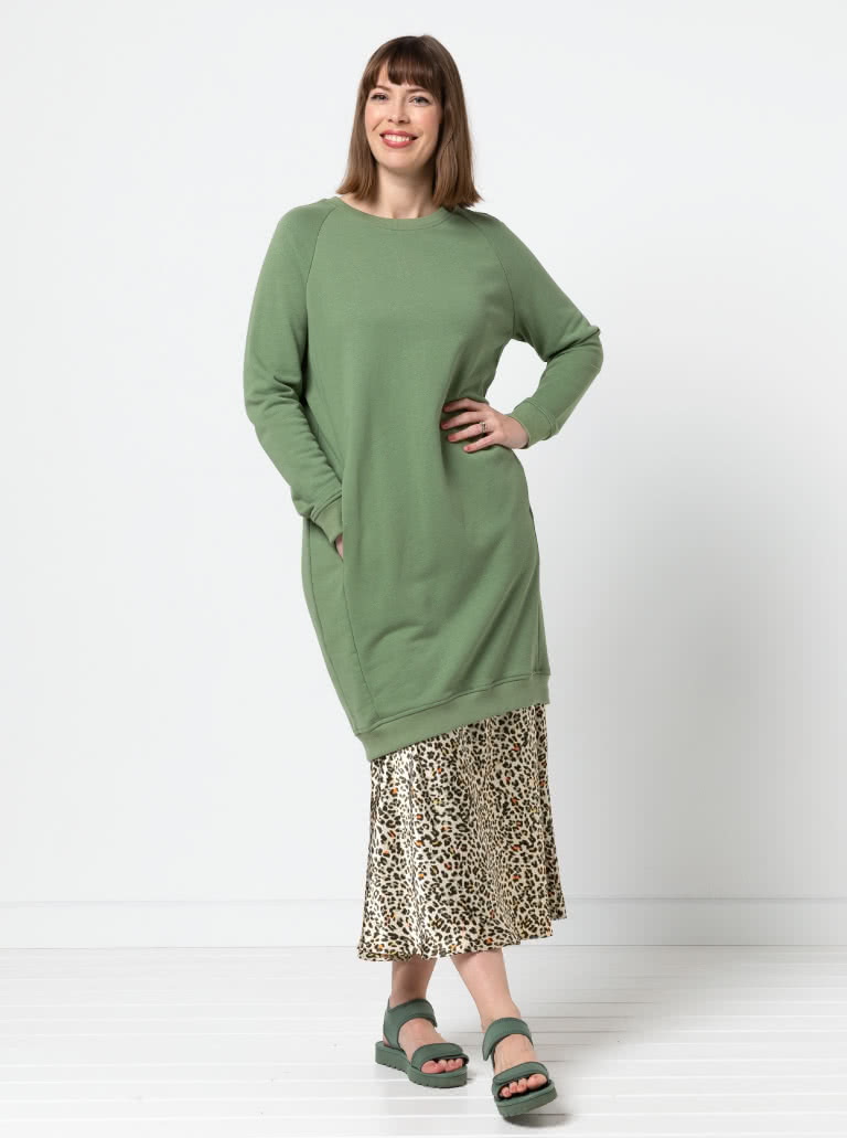 Anderson Knit Dress By Style Arc - Sports luxe Raglan sleeve windcheater style dress with rib trim.