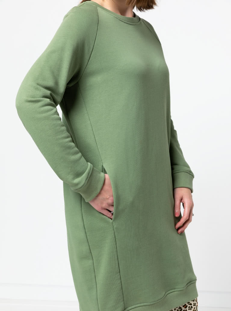 Anderson Knit Dress By Style Arc - Sports luxe Raglan sleeve windcheater style dress with rib trim.