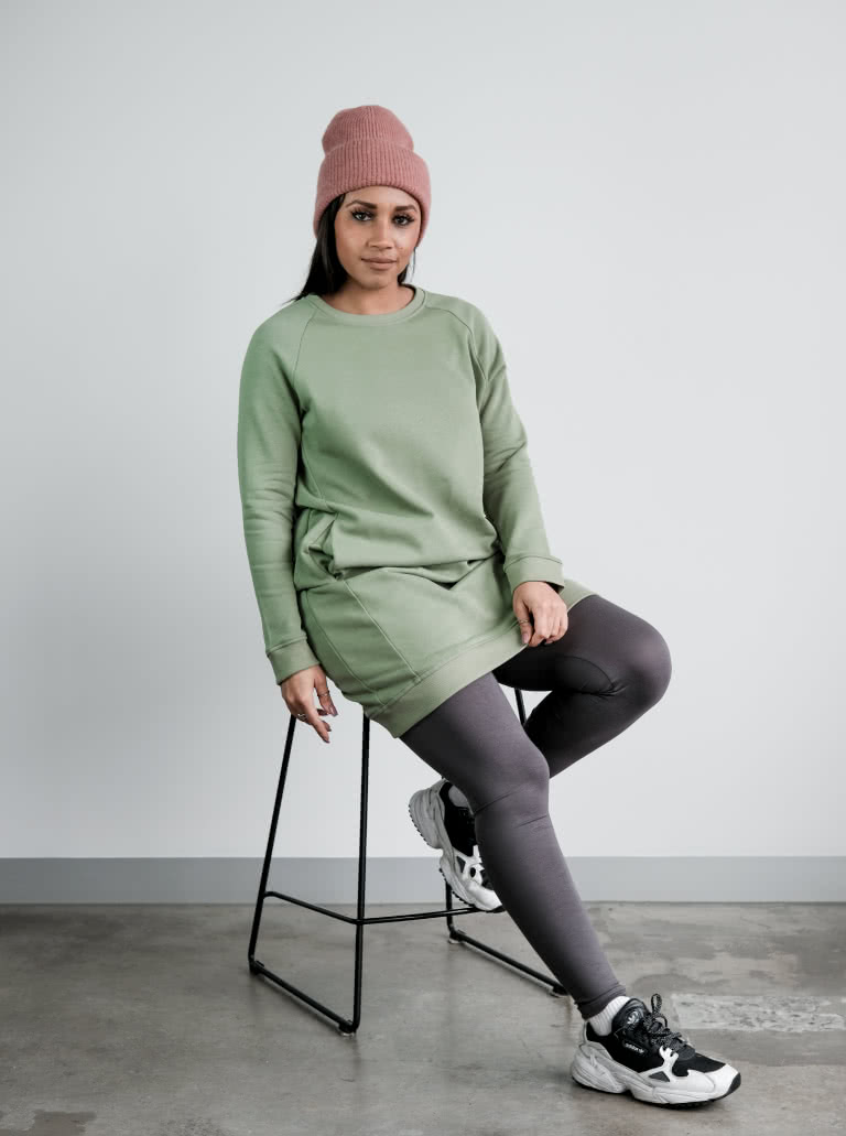 Anderson Knit Dress By Style Arc - Sports luxe Raglan sleeve windcheater style dress with rib trim.