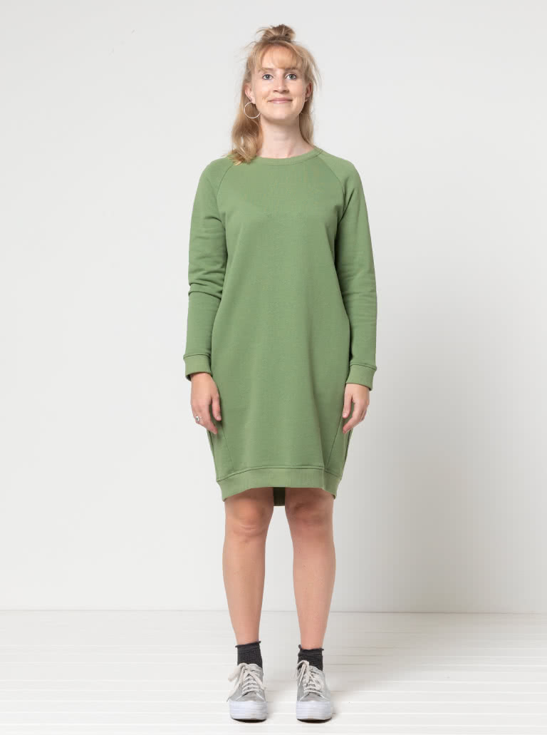 Anderson Knit Dress By Style Arc - Sports luxe Raglan sleeve windcheater style dress with rib trim.