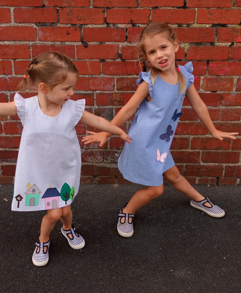Andie Dress By Style Arc - A-line children's dress pattern with armhole frills