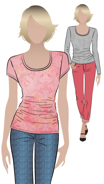 Ann T-Top By Style Arc - Latest style tee with side seam rouching