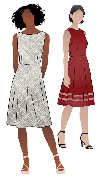 Anthea Dress By Style Arc - Trendy woven dress with a slight boat neckline