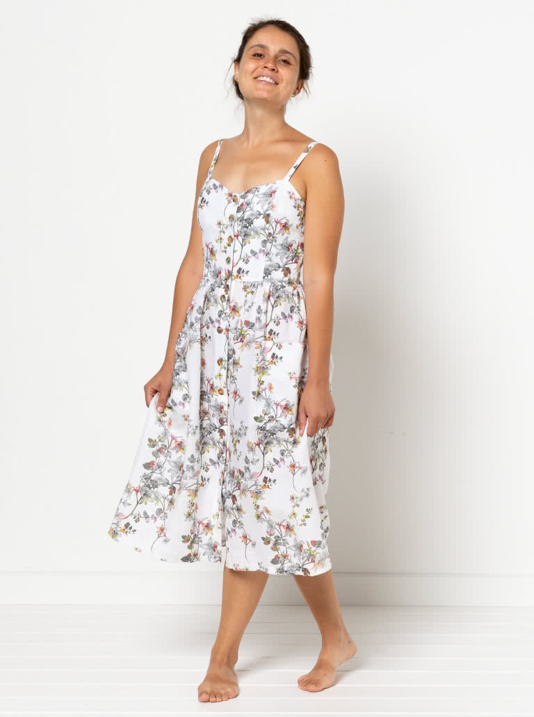 Ariana Woven Dress Sewing Pattern By Style Arc - Pretty sun dress with a fitted shaped bodice and full skirt.