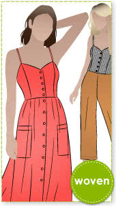 Ariana Woven Dress Sewing Pattern By Style Arc - Pretty sun dress with a fitted shaped bodice and full skirt.