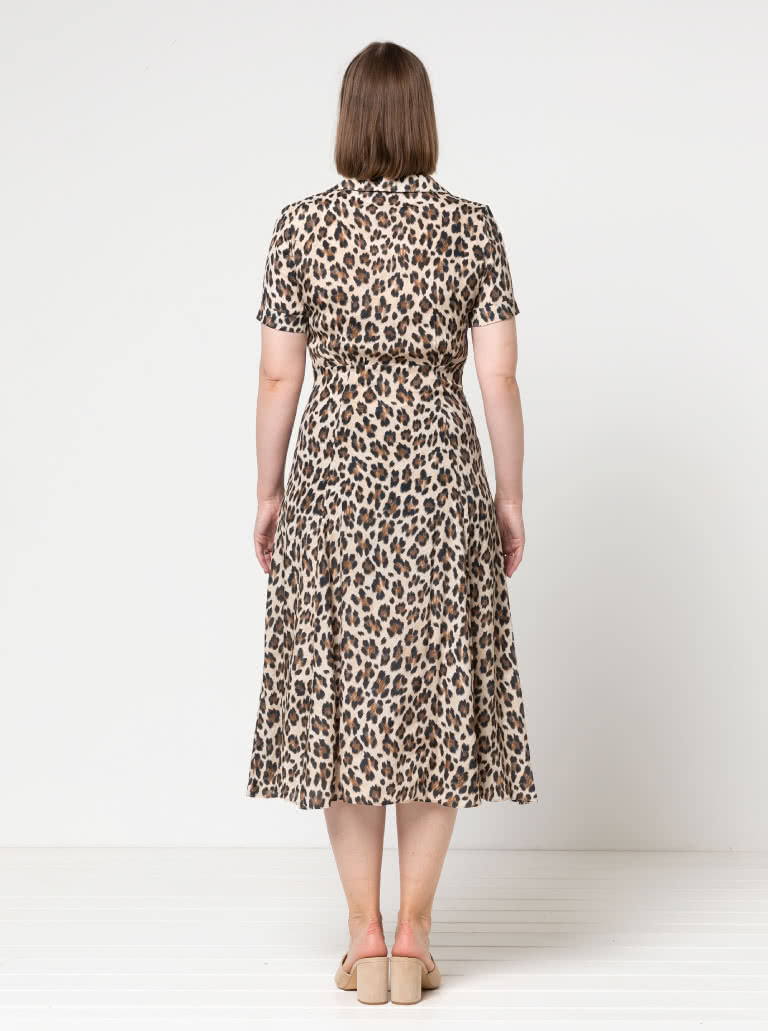 Armidale Dress By Style Arc - Button through "Fit and Flair" dress featuring a collar and short sleeves.