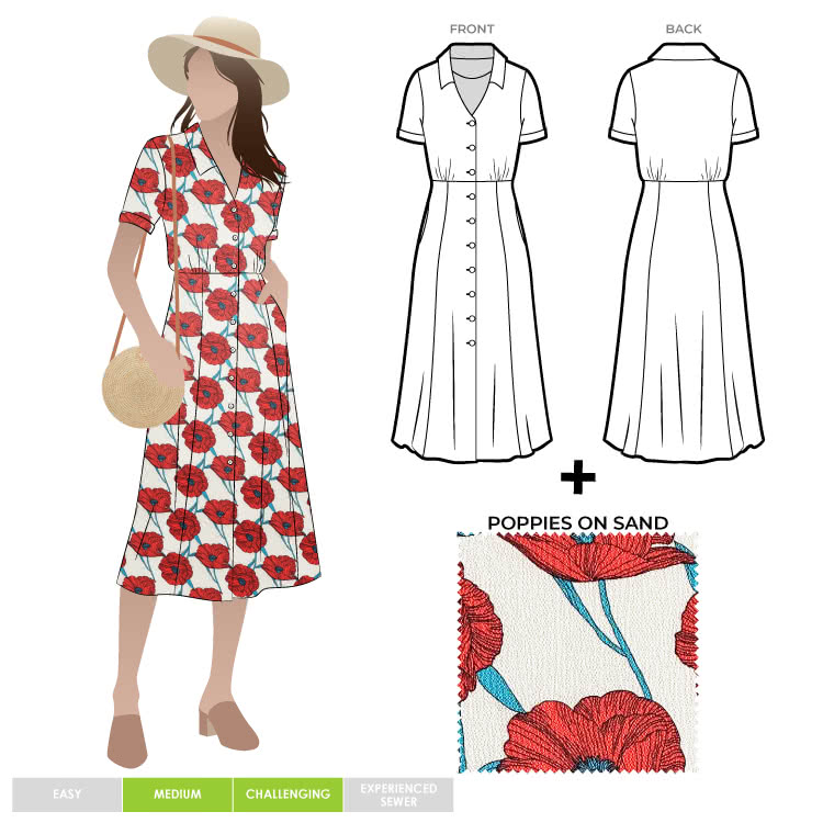 Armidale Dress + Sand Poppy Woven Fabric – Style Arc