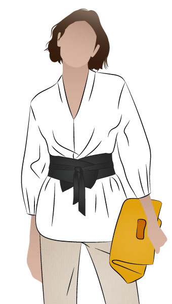 Ascot Tunic and Belt By Style Arc - This tunic features a "V" neck which is designed to hug the neck. Also featuring a fashionable darted sleeve and dropped shoulder.Belt pattern is included.