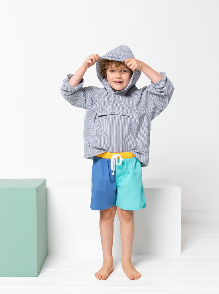 Ash Kids Anorak By Style Arc - Anorak with hood and zip pocket