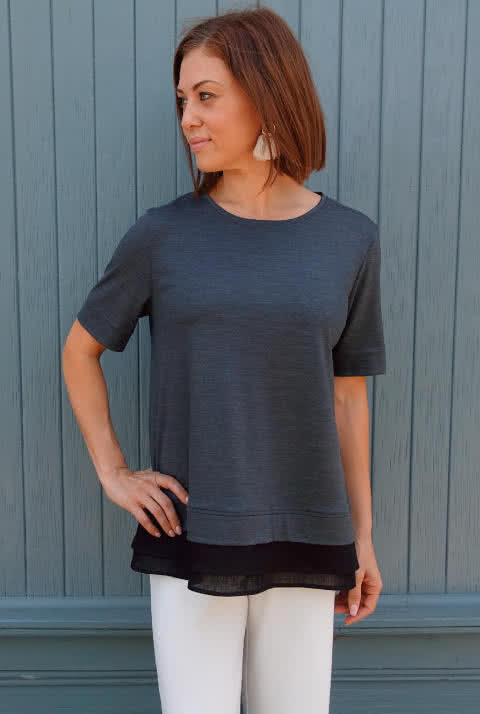 Astrid Tunic Sewing Pattern By Style Arc - Layered tunic top sewing pattern.