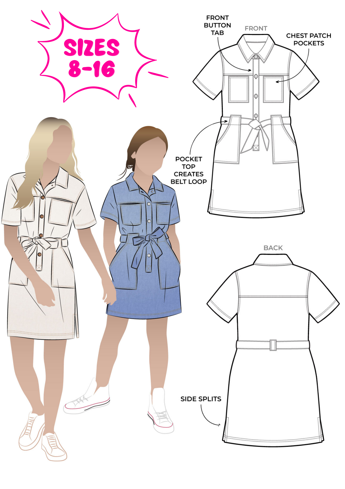 Style Arc's latest teen pattern release | Demi Teens Dress 08-16 