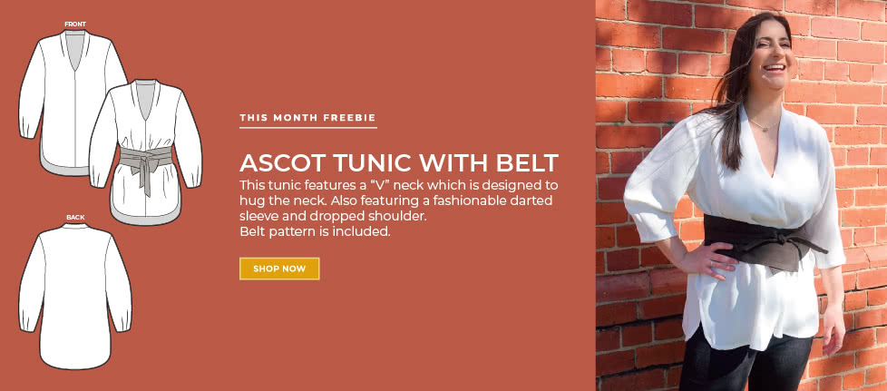 Style Arc's October 2019 Freebie - Ascot Tunic & Belt Pattern 