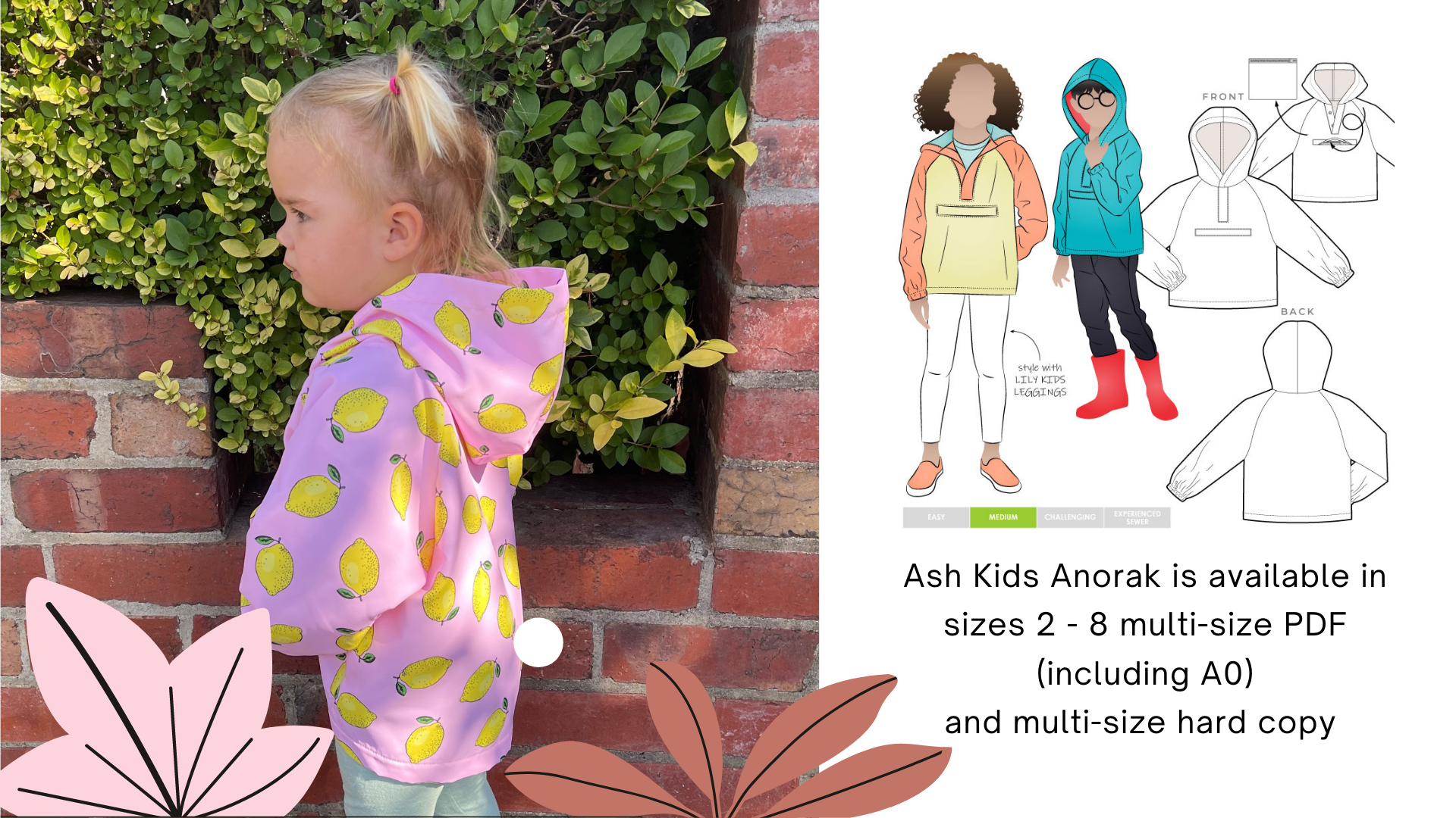Style Arc's latest release the Ash Kids Anorak pattern is now available!