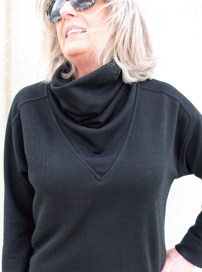 Balmain Knit Tunic By Style Arc - Tunic top featuring a square shaped body and funnel cowl neck.