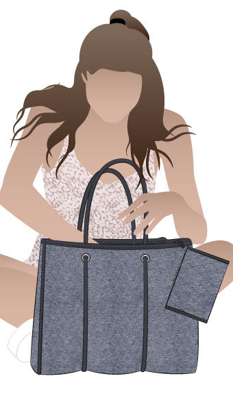 Barcelona Tote Bag and Purse By Style Arc - Tote bag with detachable purse.