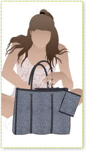 Barcelona Tote Bag and Purse Sewing Pattern By Style Arc - Tote bag with detachable purse.