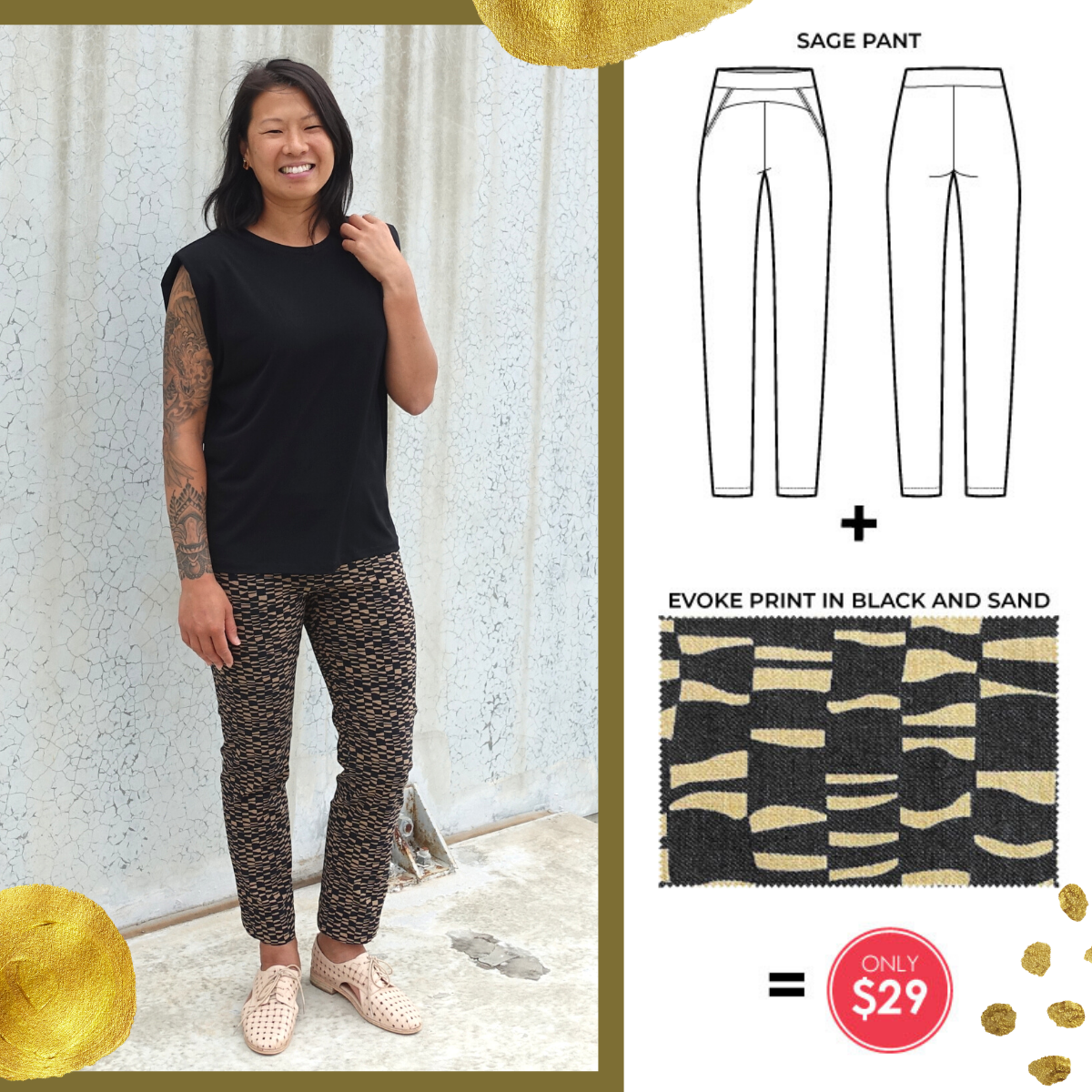 Sage Pant and Evoke Bengaline Fabric bundle- only $29