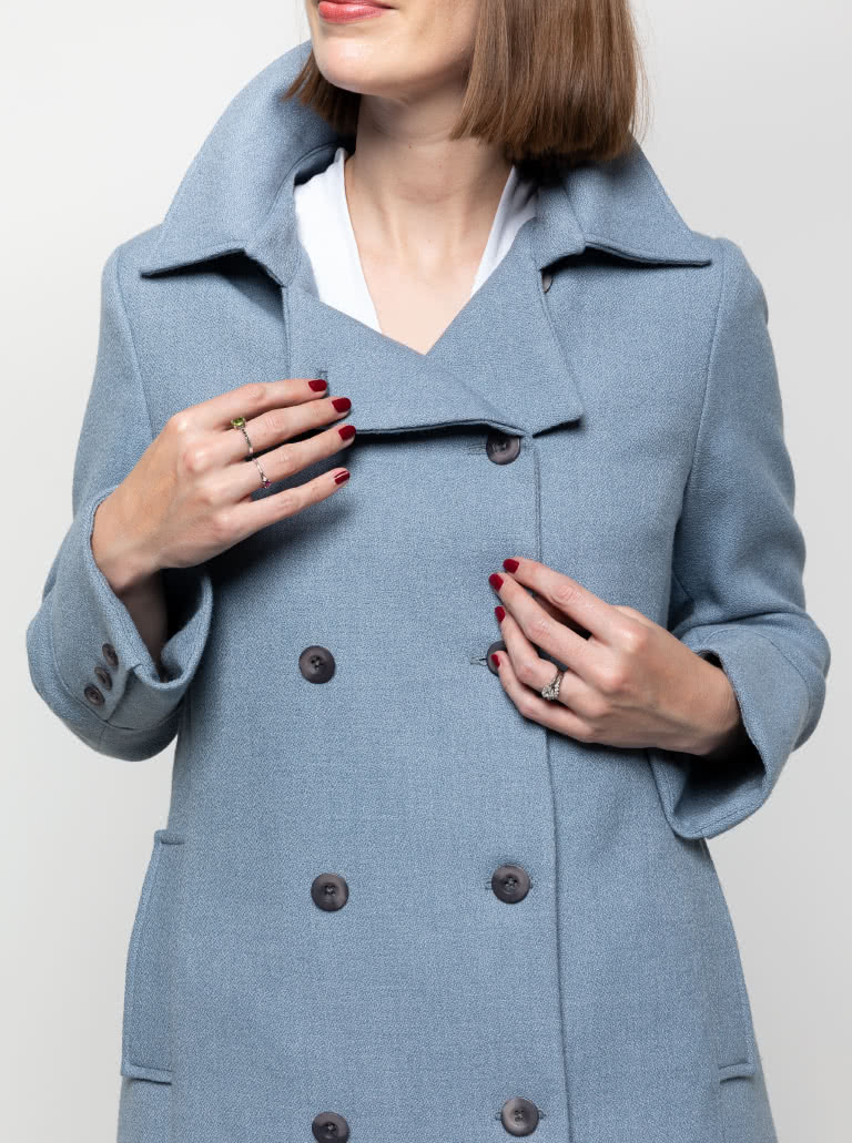 Beatrice Pea Coat Sewing Pattern By Style Arc - Double breasted classic pea coat
