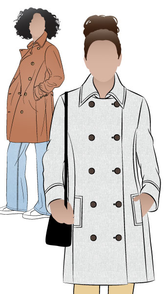 Beatrice Pea Coat By Style Arc - Double breasted classic pea coat