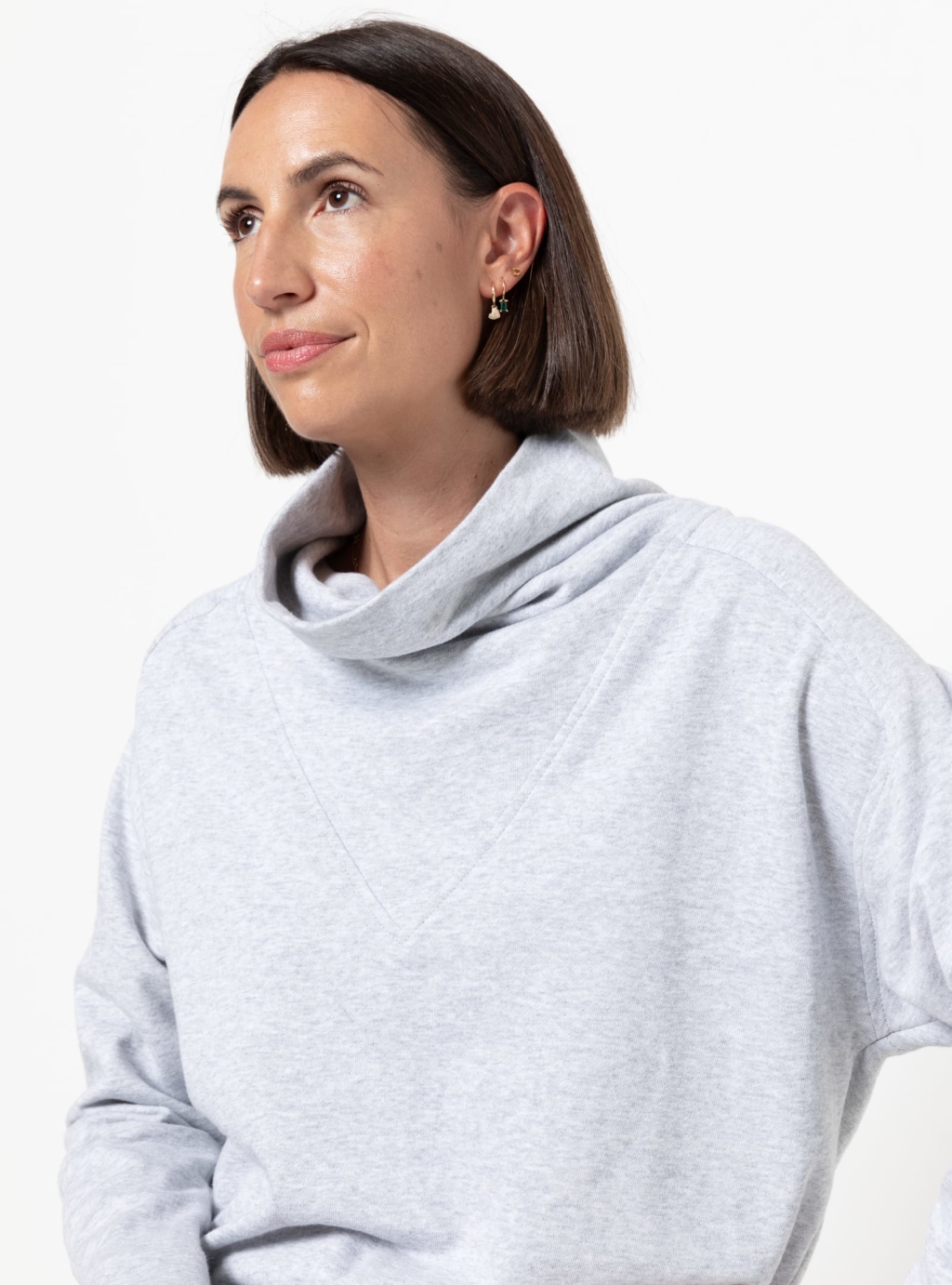 Belmore Knit Tunic By Style Arc - Tunic top featuring a square shaped body and funnel cowl neck