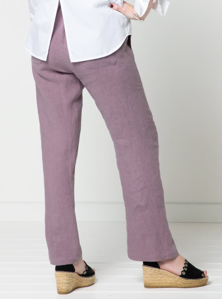 Bennet Woven Pant By Style Arc - Straight leg pull on pant with side leg splits.