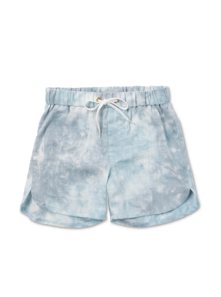 Bondi Kids Boardie By Style Arc - Elastic waist short with faux fly and cord ties.