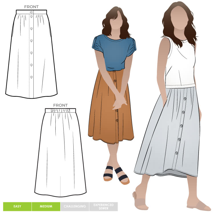 Bonnie Woven Skirt Sewing Pattern – Skirt Sewing Patterns – Style Arc