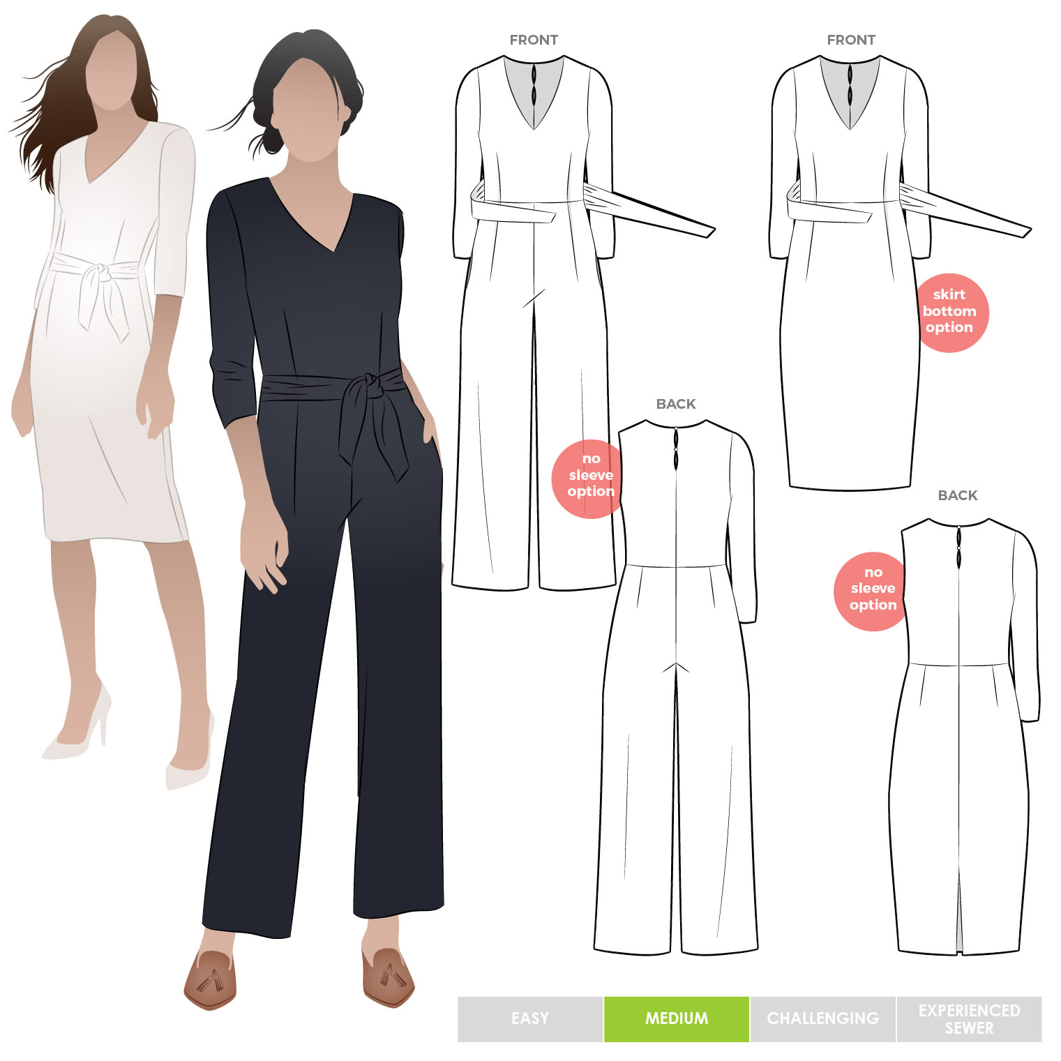 Brice Knit Jumpsuit By Style Arc - Women's knit jumpsuit sewing pattern