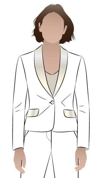 Bronnie Tuxedo Jacket By Style Arc - Tailored, fully lined, fitted jacket featuring a shawl collar.