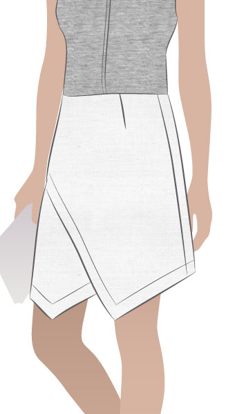Brooke Woven Skirt By Style Arc - Asymmetrical skirt with full wrap in two lengths